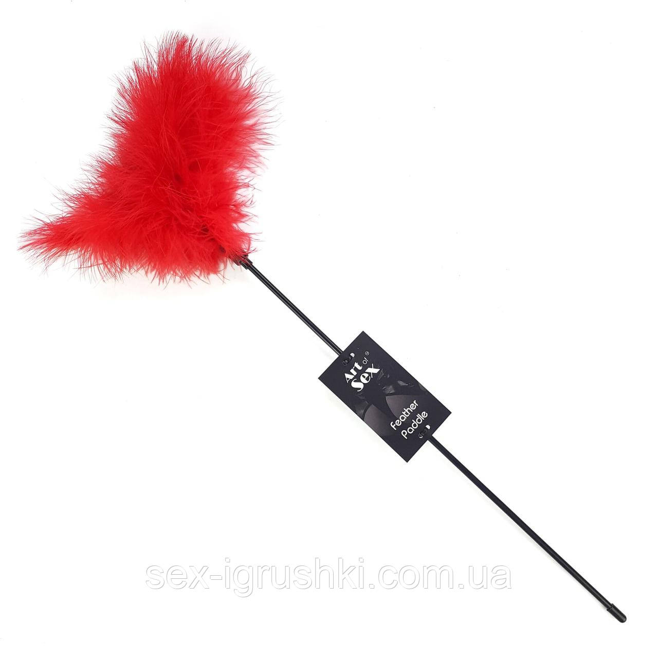 Лоскітка червона Art of Sex - Feather Paddle, перо молодого індика SO6614