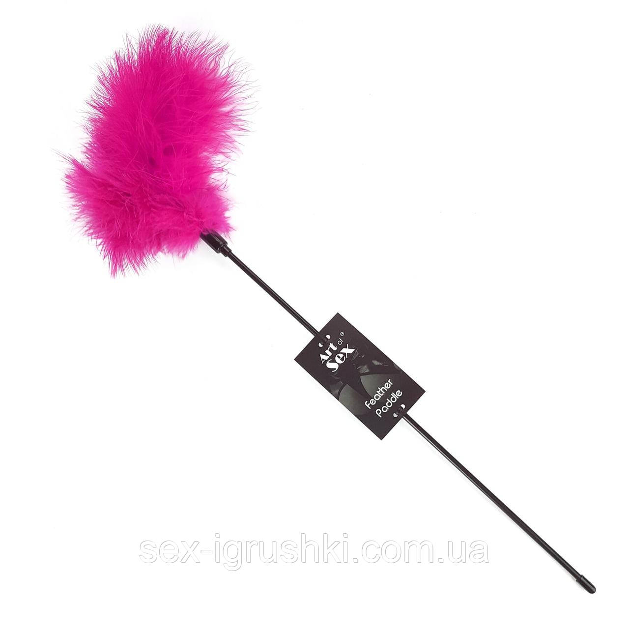 Лоскітка темно-рожева Art of Sex - Feather Paddle, перо молодого індика SO6617