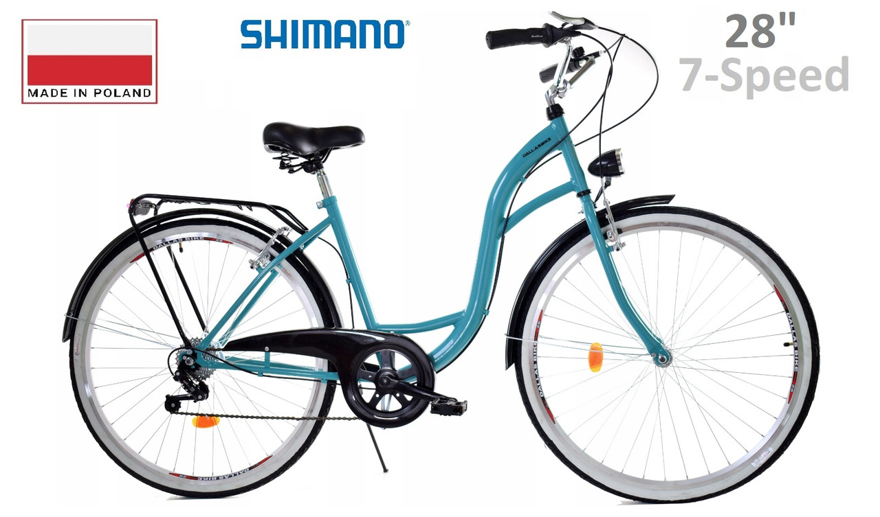 Велосипед міський жіночий/чоловічий Dallas Bike City, колесо 28", Shimano 7-передач, Темно-Синій (DarkBlue).