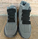 МАЛОМІРЯТЬ! Черевики сірі ЗИМА на липучці АС515-1, фото 3