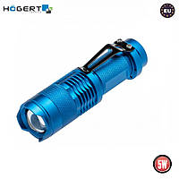 Фонарик светодиодный HOEGERT LED 5W на батарейке 1xAA 6400К ZOOM IP20