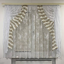 Тюль в дитячу, спальню на кухню №455 мрамор+мереживо, фото 2