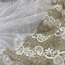 Тюль в дитячу, спальню на кухню №455 мрамор+мереживо, фото 3