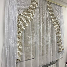 Тюль в дитячу, спальню на кухню №455 мрамор+мереживо, фото 5