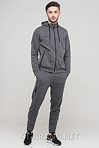 XL (50/52). Сірий чоловічий спортивний костюм з капюшоном / трикотаж двунитка, фото 2