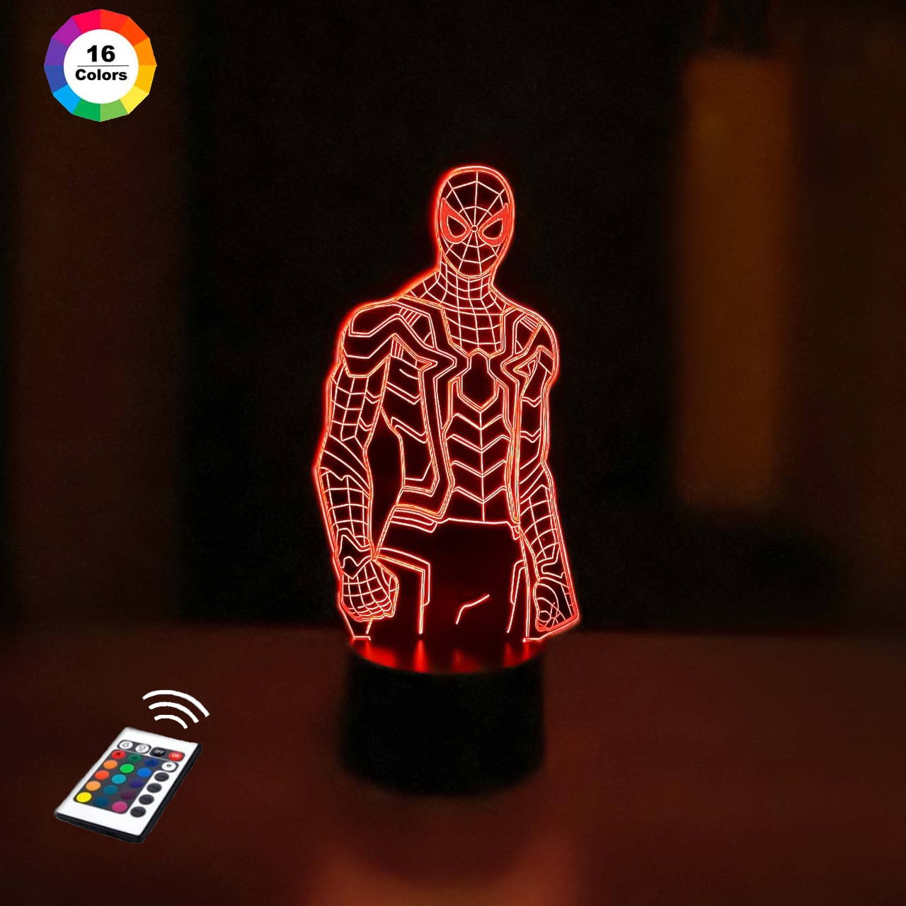3D світильник нічник з пультом "Людина-Павук 2" 3DTOYSLAMP