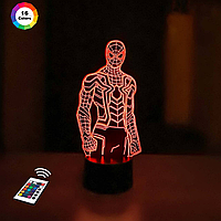 3D світильник нічник з пультом "Людина-Павук 2" 3DTOYSLAMP