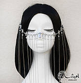 Подовжена прикраса Тіара на обличчя "Arabian Night" — срібляста No 114 Aushal Jewellery