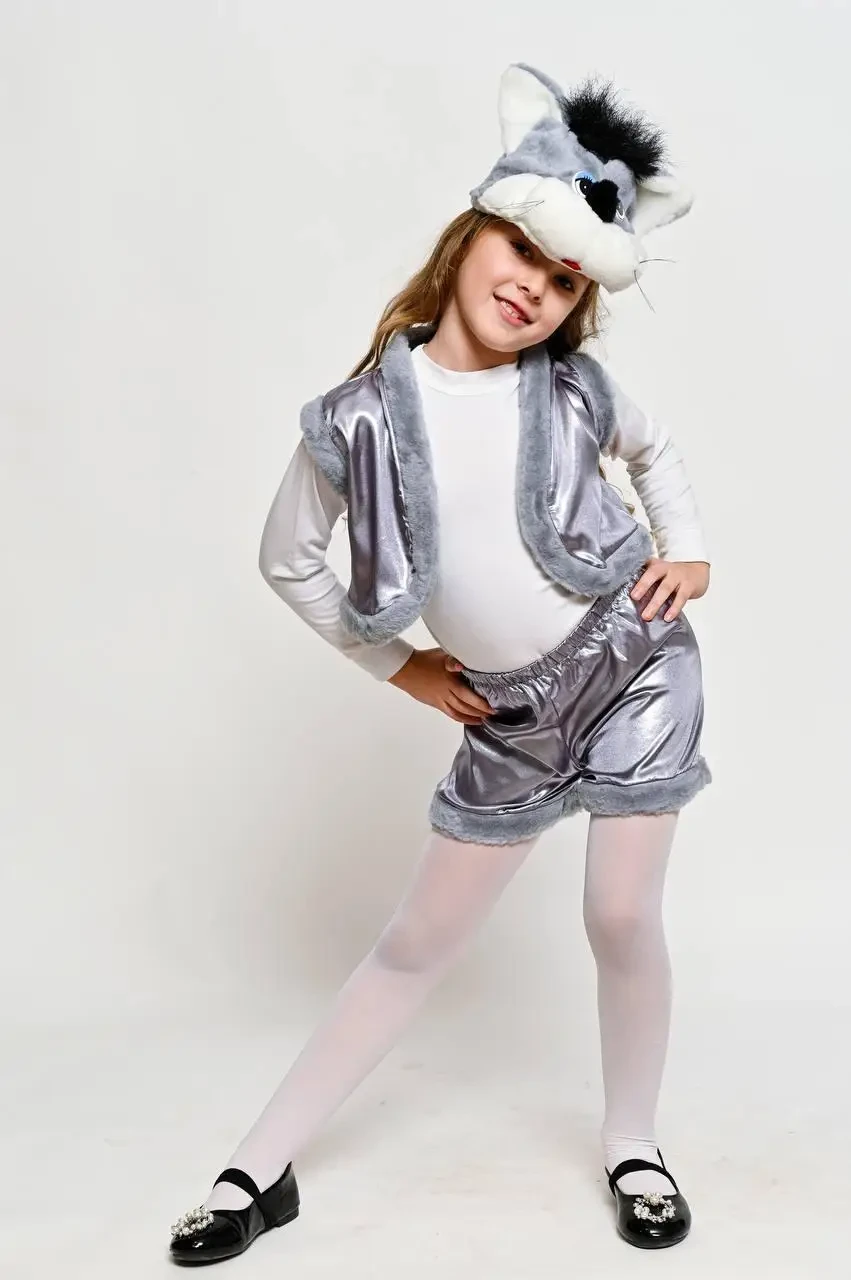 Карнавальний костюм кота з лазерки 30-32 р зріст 116-128, фото 1