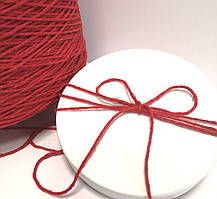 Декоративний шнур для пакування, кольорова нитка, шпагат, колір темно-червоний