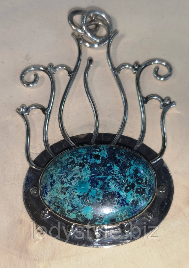 Кулон с шатукитом от студии LadyStyle.Biz серебряные украшения подарки для женщины купить браслет