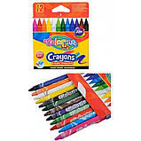 Олівці воскові кольорові Crayons, 12 кольорів, фото 7