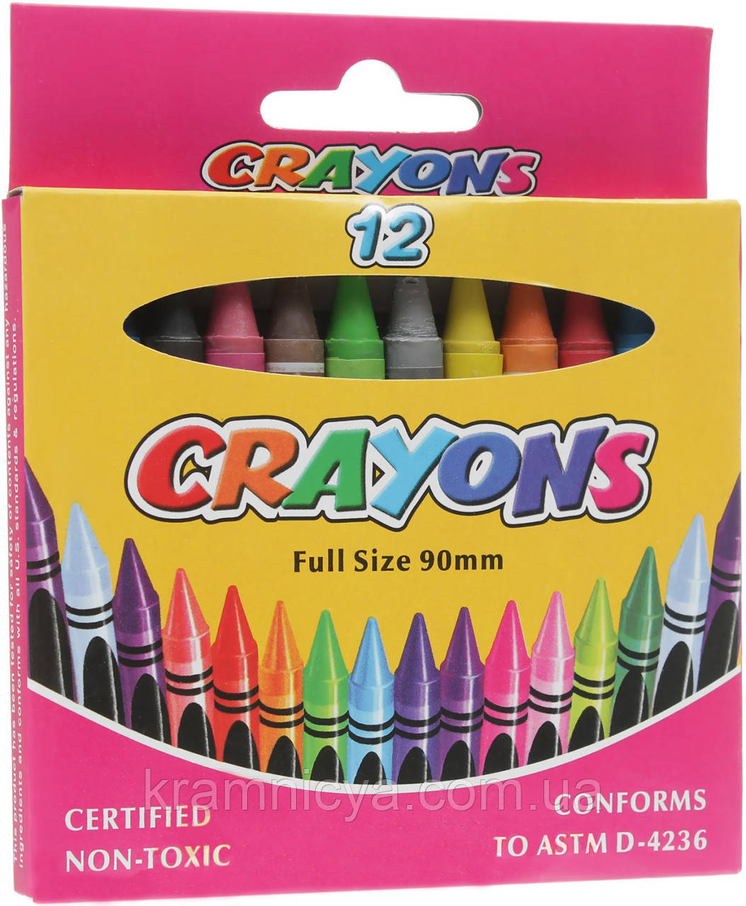 Олівці воскові кольорові Crayons, 12 кольорів