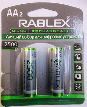 Акумулятори RABLEX HR6 RB-2500/ 1.2V / 2500 mAh / Ni-MH / AA / блістер / 2 шт. (240 шт./ясть)