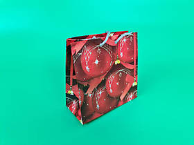 Новорічні паперові, подарункові пакети з ручкою Чашка 16/16/8-007 (12 шт)