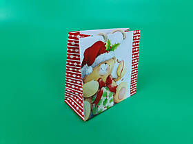 Новорічні паперові, подарункові пакети з ручкою Чашка 16/16/8-002 (12 шт)