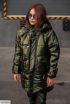 Зимова дитяча підліткова тепла куртка на силіконі 140-170 розміри, фото 3