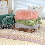 Двостороннє покривало плед Хутряний "Норка" Травка Євро 220x240 см Ліловий у подарунковій сумці, фото 3