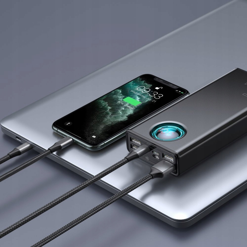 PowerBank Baseus Amblight 30000mAh 65W 6A з технологією швидкої зарядки + кабель у подарунок, повербанк