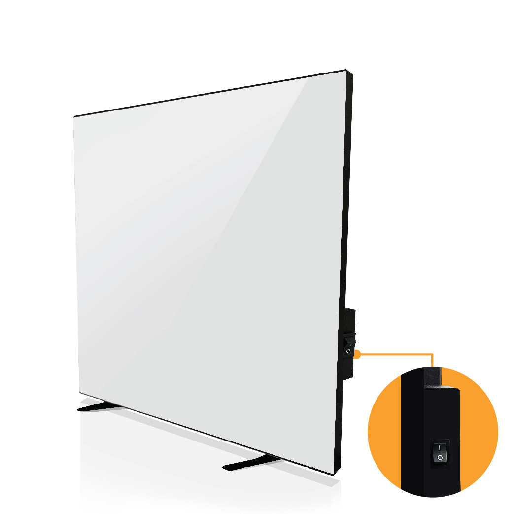 Керамічний обігрівач ZENHEISSER Cube H-600 60х60см з кнопкою, білий + ніжки, фото 1