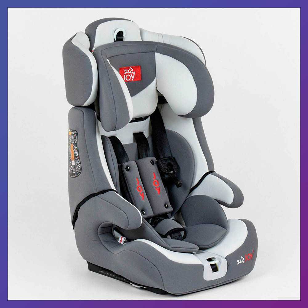 Дитяче автокрісло від 1 року до 12 років група 1/2/3 (9-36 кг) JOY FX 9559 із системою Isofix сіре, фото 1