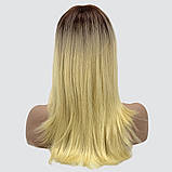 Довга перука з проділом на сітці Whiskey Lace колір блондин з темною прикореневою, фото 3