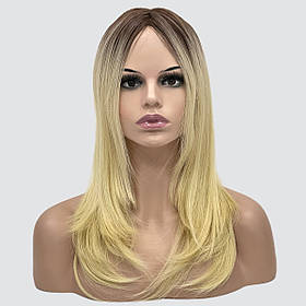 Довга перука з проділом на сітці Whiskey Lace колір блондин з темною прикореневою