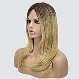 Довга перука з проділом на сітці Whiskey Lace колір світло-пшеничний блондин із темною прикореневою., фото 2