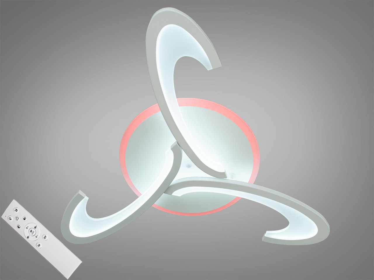 Стельова LED-люстра з димером і підсвіткою MX2315/3WH LED 3color dimmer, фото 1