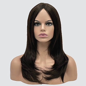 Довга перука з проділом на сітці Whiskey Lace колір темний горіх