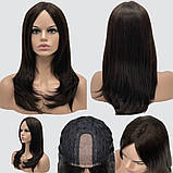 Довга перука з проділом на сітці Whiskey Lace колір темний горіх, фото 7