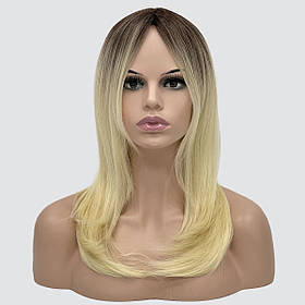 Довга перука з проділом на сітці Whiskey Lace колір блондин з темною прикореневою