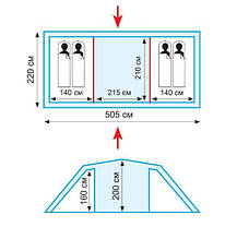 Чотиримісний намет Tramp Brest 4 (V2) TRT-082 двокімнатний, Original, фото 5
