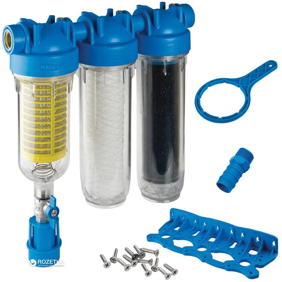 RA6095224 Фільтр HYDRA RAINMASTER TRIO Ø3/4" латунь + картриджі RAH, FA, LA 45°C 8bar Atlas Filtri