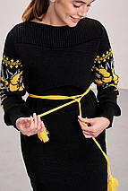 В'язана жіноча сукня «Любава» (жовтий, сірий,чорний), фото 3
