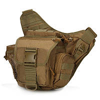 Тактична військова сумка через плече пісочна койот