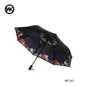 Парасолька WK WT-U3 Black з літніми квітами
