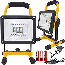 Ліхтарик на акумуляторі Галогенна лампа на батареях, прожектор 100 Вт, LED