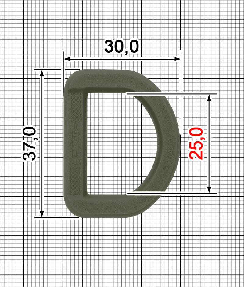 Пластикове напівкільце-перетяжка для ременів і лямок A.FP-2213-25-хакі-А5