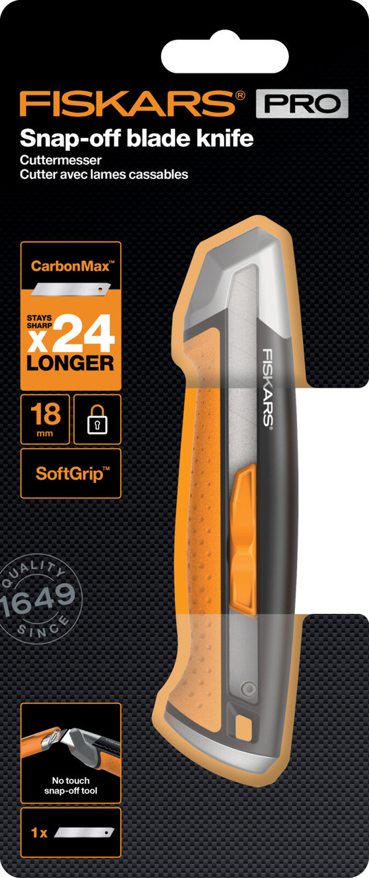 Fiskars Ніж з висувним сегментним лезом 18мм CarbonMax - фото 7 - id-p1712689107