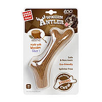 Игрушка для собак Рог жевательный GiGwi Wooden Antler, дерево, полимер, М(19cм)