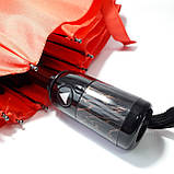 Парасолька жіноча Червона напівавтомат MARIO 9 спиць, фото 5