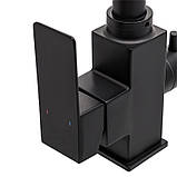 Змішувач для кухні на дві води WEZER PRO4C-02-BLACK, нержавіюча сталь, чорний, фото 4