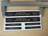 Наклейка S маленькая Ford набор 6шт (2шт-110х15мм и 4шт-50х7мм) силиконовая надпись на авто эмблема Форд