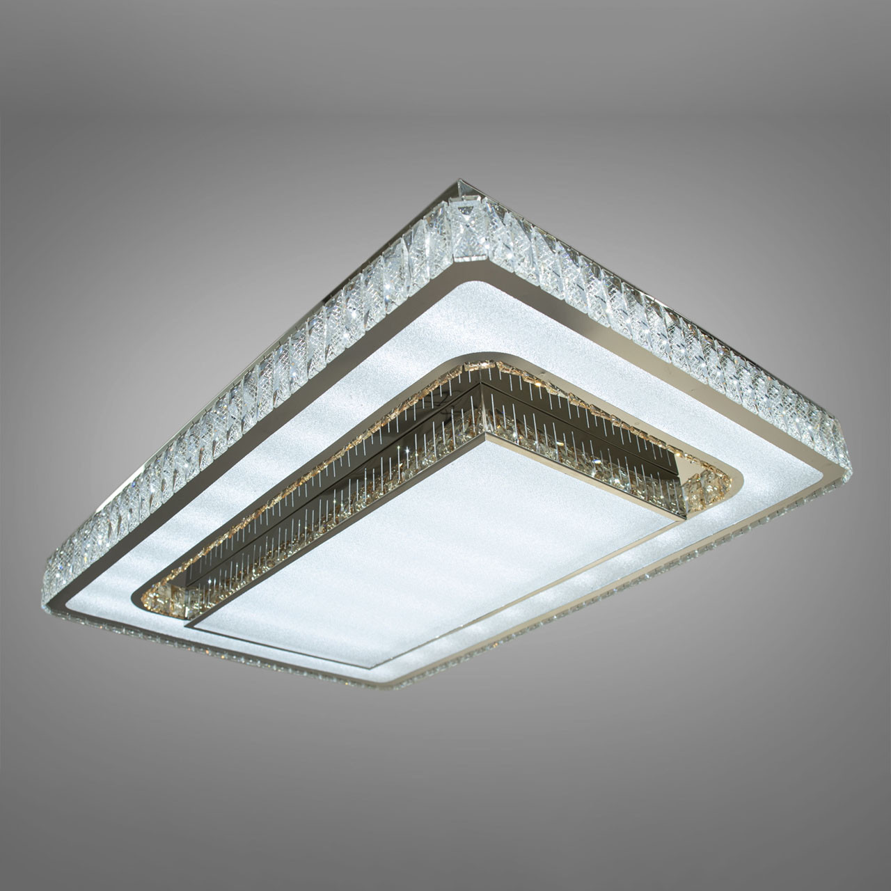 Кришталева люстра LED 80 Вт колір хром з регульованою колірною температурою D-H0374-1000x700 HR LED, фото 1
