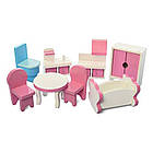 Дерев'яний ляльковий будиночок 3 поверхи з меблями Limo Toy MD 1204, фото 3