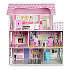 Дерев'яний ляльковий будиночок 3 поверхи з меблями Limo Toy MD 1204, фото 5