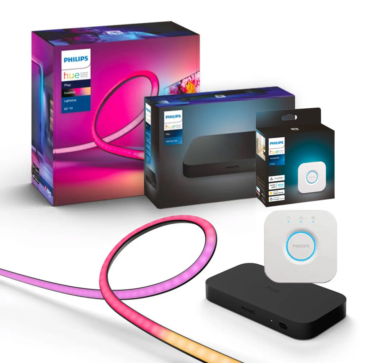 PHILIPS Hue Lightstrip Plus & Bridgeセット PHILIPS Hue Lightstrip Plus & Bridgeセット Amazon.com