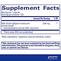 Pure Encapsulations Silymarin (Milk Thistle Extract) / Розторопша для підтримки печінки 60 капсул BX074, фото 3