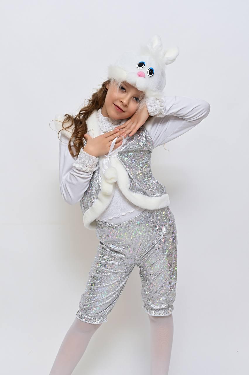 Дитячий новорічний костюм зайчика голограма р. 26